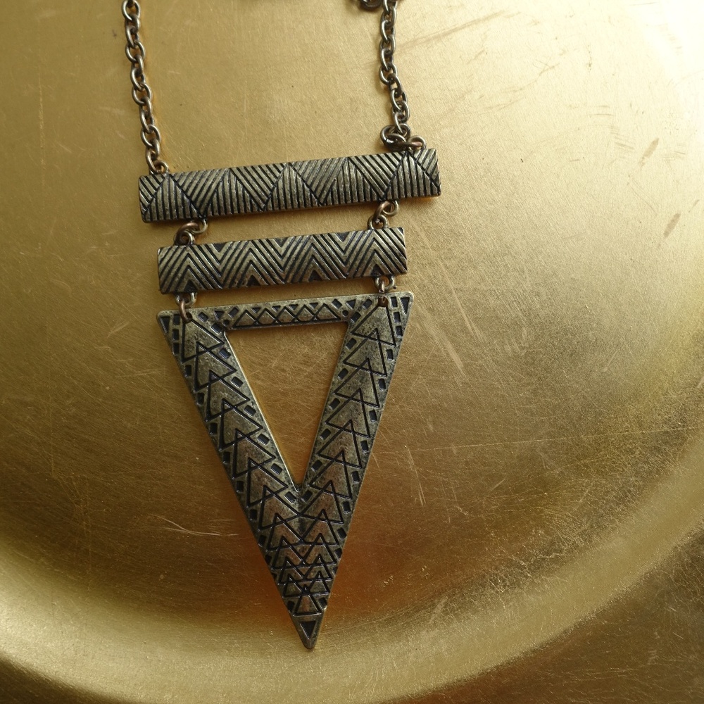 Long Chain Necklace with Triangle Detail